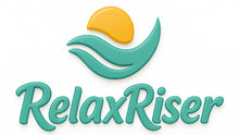 RelaxRiser 3D logo with elegant stylized teal lettering and a golden sun above gentle teal waves, representing tranquility, rejuvenation, and uplifting wellness. RelaxRiser 3D logo with elegant stylized teal lettering and a golden sun above gentle teal waves, representing tranquility, rejuvenation, and uplifting wellness.